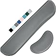 GORILLA GRIP Silky Gel Memory Foam Wrist Rest for Computer Keyboard, Mouse, Ergonomic Design for Typing Pain Relief, Desk Pads Support Hand and Arm, Mousepad Rests, Stain Resistant, 2 Piece Pad, Gray