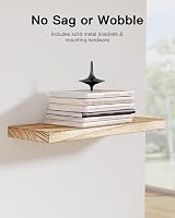 Pipishell Floating Shelves 40cm Paulownia Wood Set of 4 Light Brown view 4