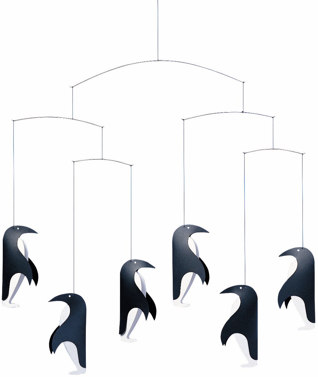 Flensted Penguin Talk Mobile, Steel, Black/White, 44 x 48 cm