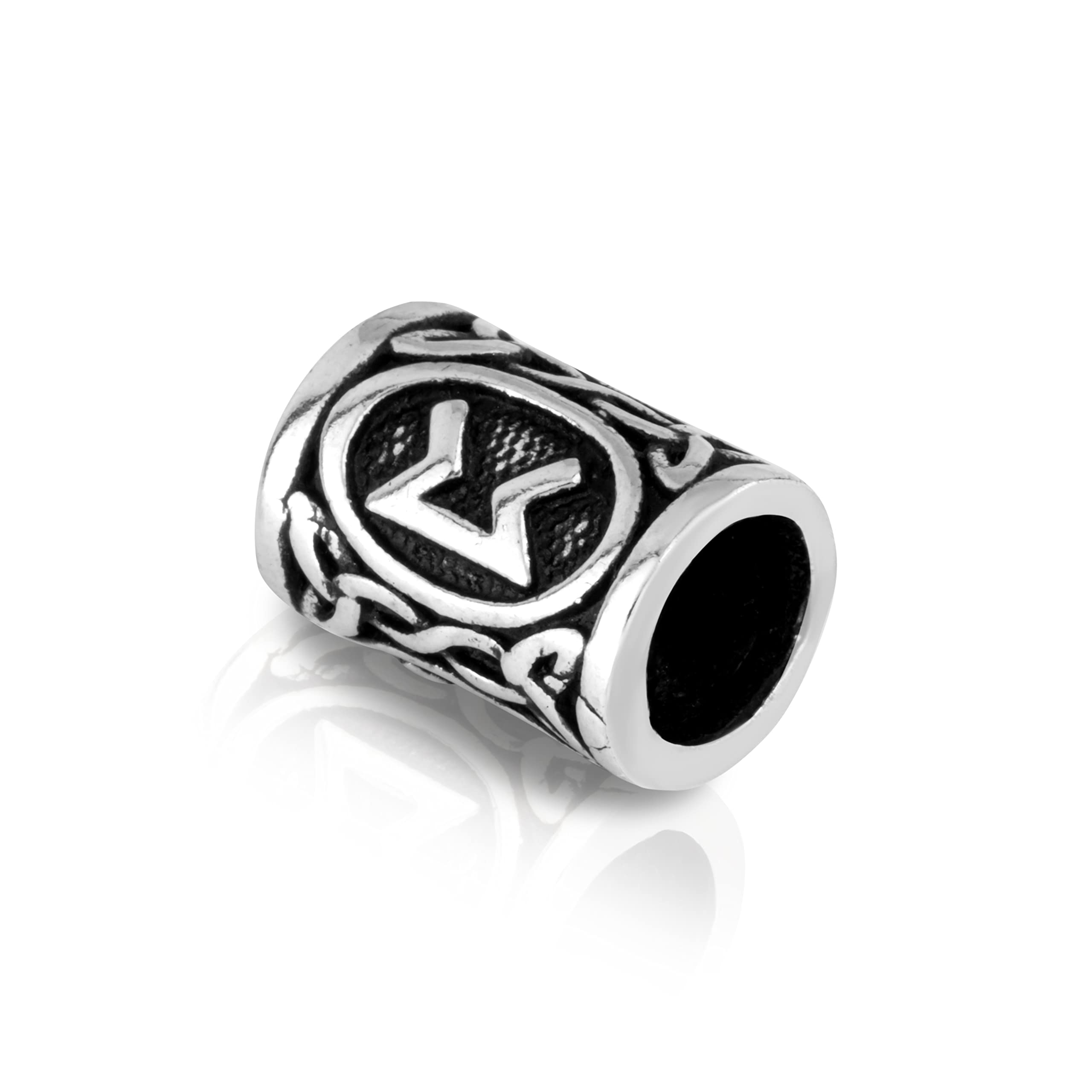 NKlaus PERTHRO - 925 Sterling Silver Futhark Beard Bead Germanic Celtic Viking 3574