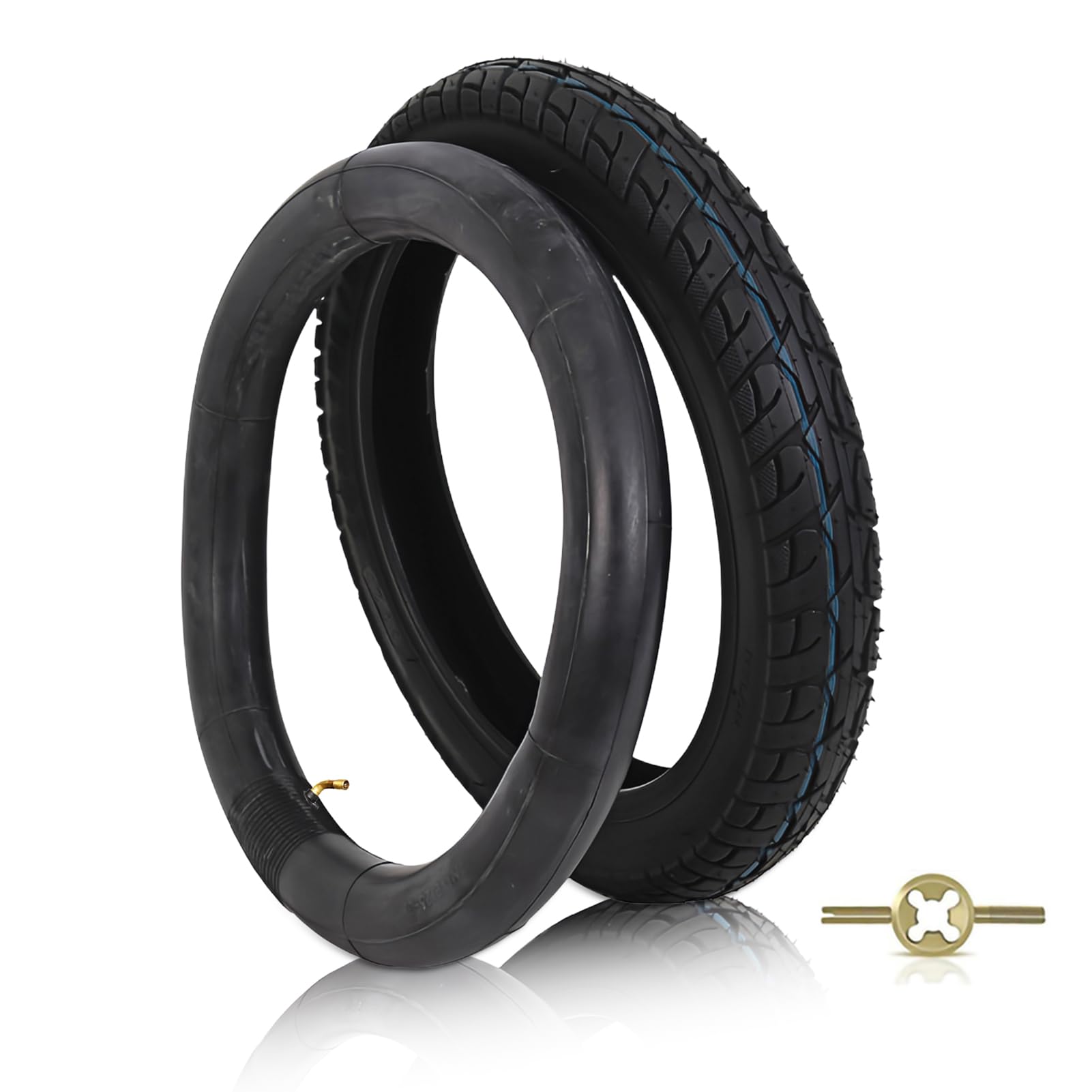 Photo 1 of 14 Inch Electric Bike and Tube Set, 14x2.125 (57-254) Explosion-Proof Electric Bicycle Tire with Bent Valve Inner Tube Puncture Resistant Ebike Tire Suitable for E Bikes for Men