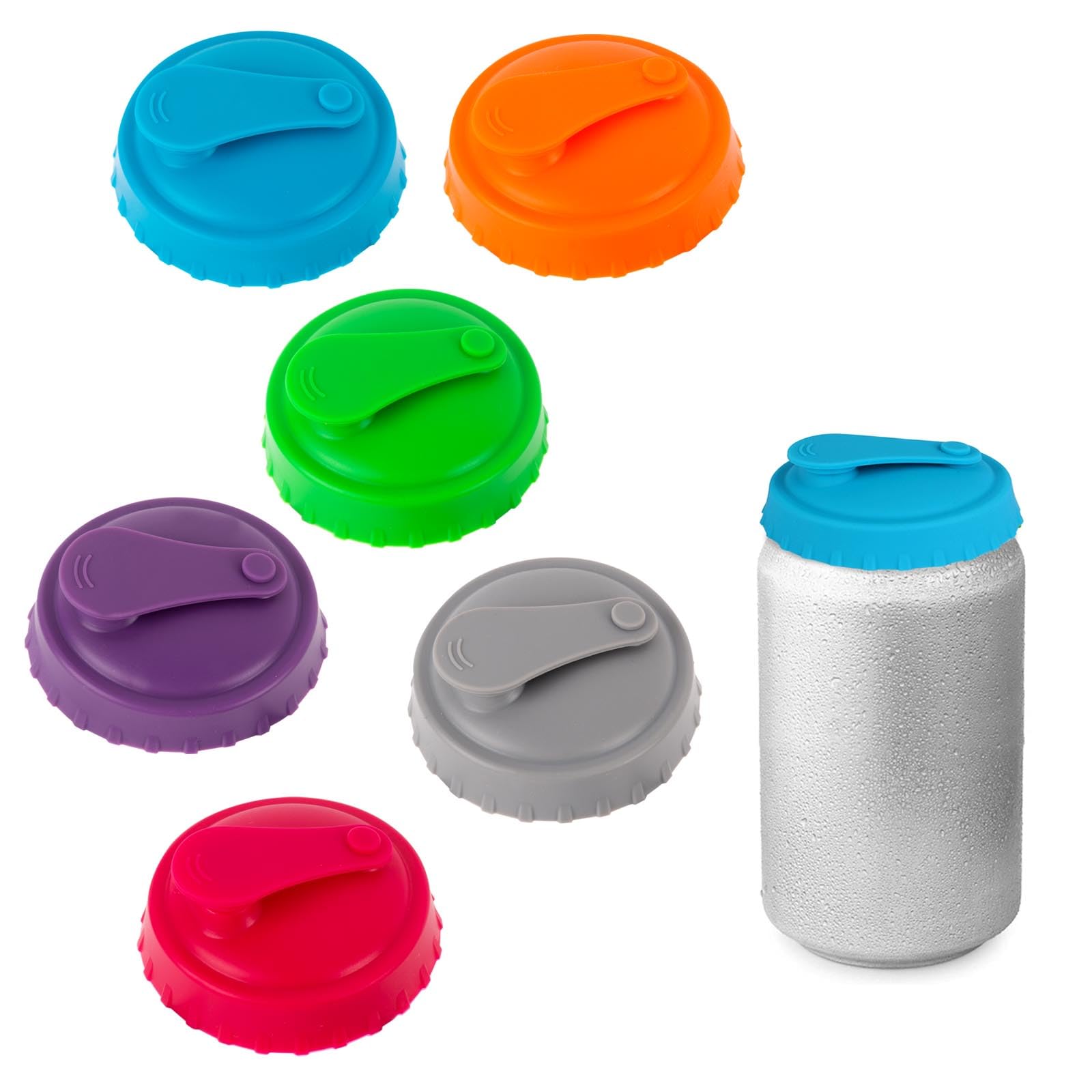 AWAVM 6PCS Silicone Drink Can Covers, Leak Proof Soda Can Lids, Reusable, Dust Proof and Fresh Keeping, Beer Cans, Beverage Cans, Soda Cans