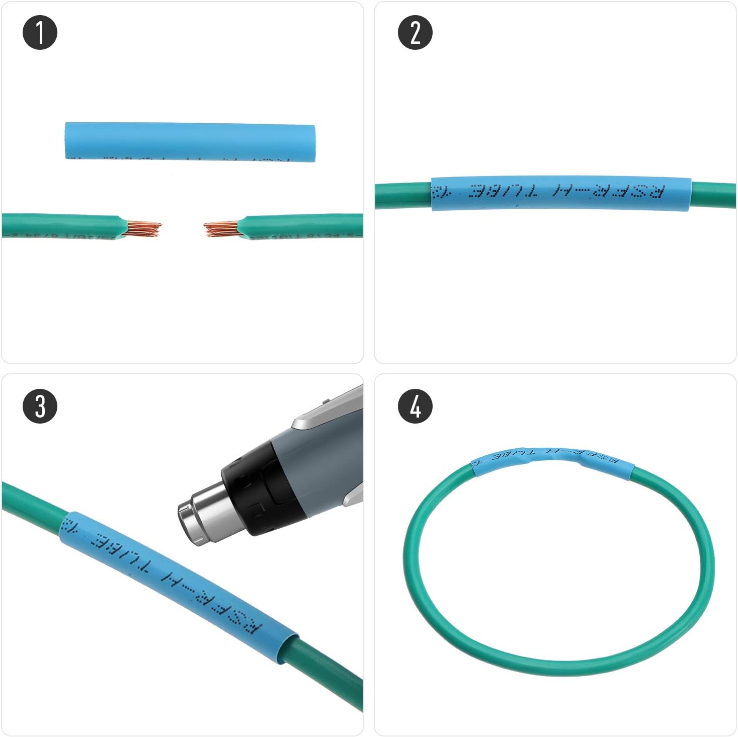 ELECTRAPICK Heat Shrink Tubing 565 PCS Electric Insulation Heat Shrink Wrap Cable Sleeve, Cable Insulated Sleeving Tubes - Image 4