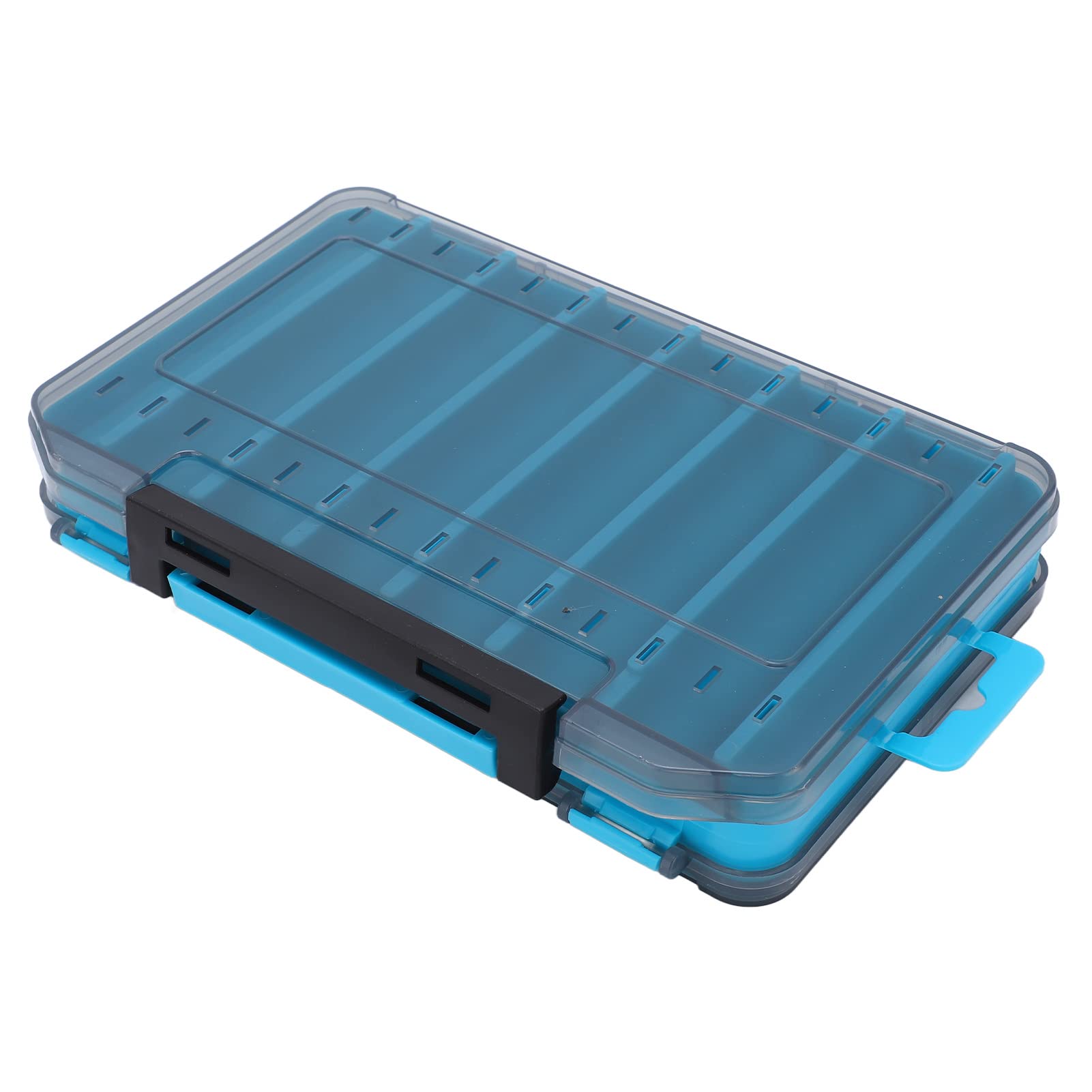 FOLOSAFENAR Fishing Lure Box ,Double Sided Fishing Box Fast Storage Double Sided with Handle for Fishing (Blue)