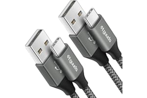etguuds 2-Pack 2ft USB C Cable 3A Fast Charge, USB A to Type C Charger Cord Braided for Samsung Galaxy A15 A25 A35 A55 A54, S24 S23 S22 S21 S20 S10 S10E, Note 20 10, Moto G, for iPhone 16 15