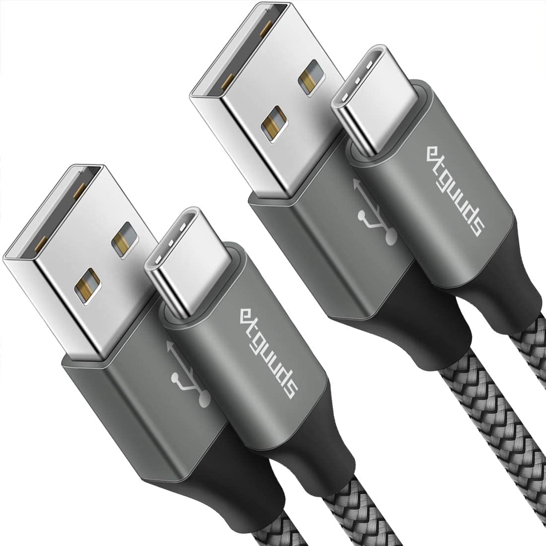 Photo 1 of etguuds USB to USB C Cable 3.3ft, 2-Pack USB A to Type C Charger Cord Fast Charging for Samsung Galaxy A15 A25 A35 A55 A54, S24 S23 S22 S21 S20 S10 S10E, Note 20 10, Moto G, for iPhone 16 15, Gray