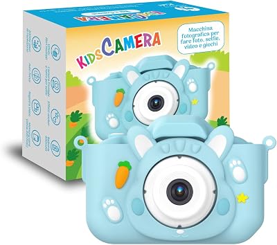 KidsCamera Bibi Le Lapin 2K – Appareil Photo pour Enfants 3 Ans avec Carte mémoire 4 Go Inclus, Photos, vidéos, Jeux et filtres – Premier Appareil Photo numérique Cadeau Anniversaire Fille