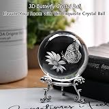 IFOLAINA 60mm Crystal Ball 3D Butterfly Paperweight Glass Sphere Decoration view 7