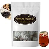 Guluxly Ginseng and Wolfberry Tea, Chinese Kidney Herbal Red Ginseng Tea (120g, 10 Bags x 12g)