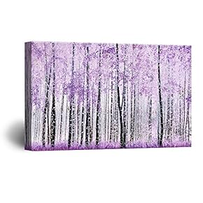 Abstract Trees with Purple Leaves in The Forest