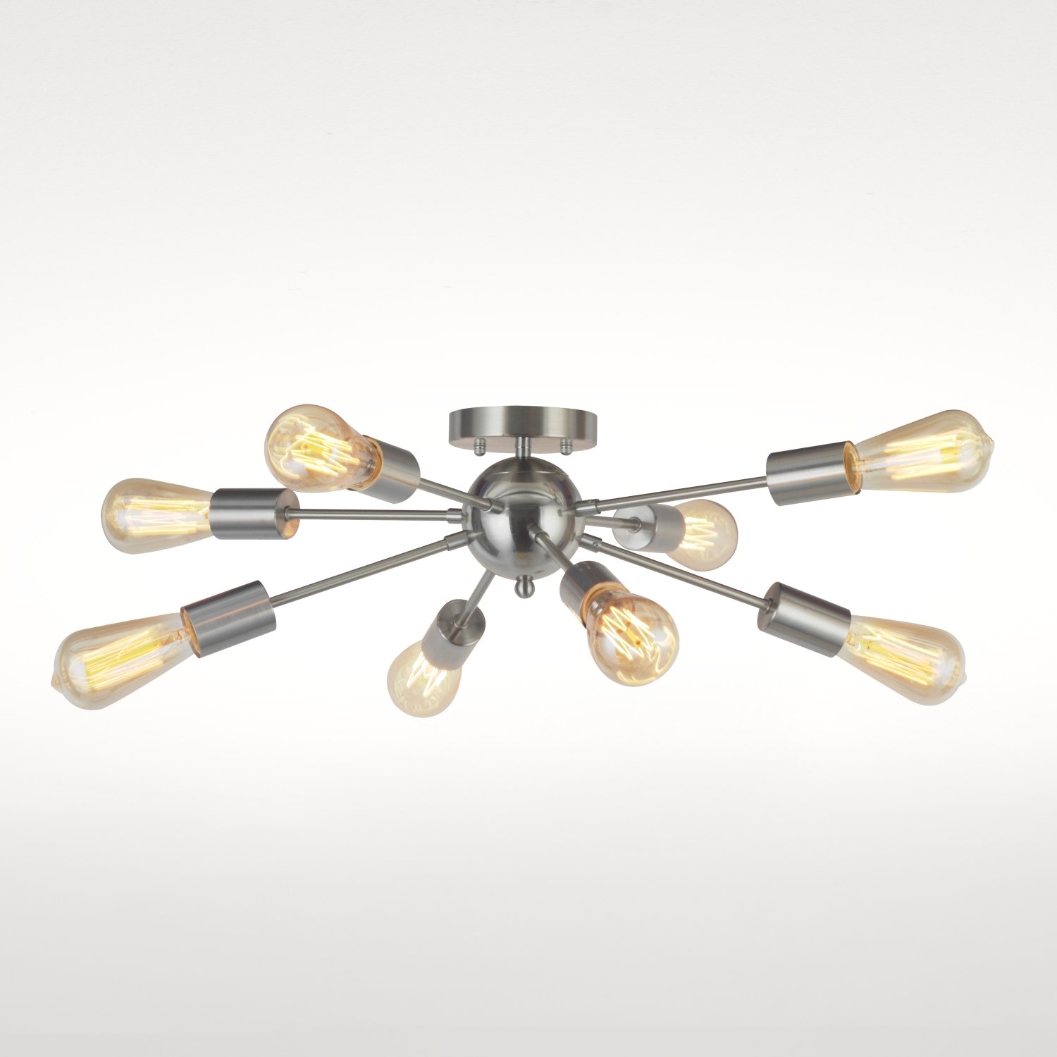8Light Sputnik Chandelier Brushed Nickel Semi Flush Mount Ceiling Light eBay
