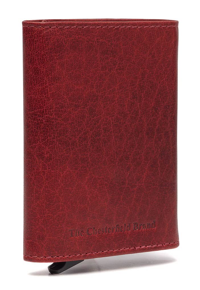 The Chesterfield Brand Antique Buff Paris RFID Leather Credit Card Holder 7 cm, red, One Size