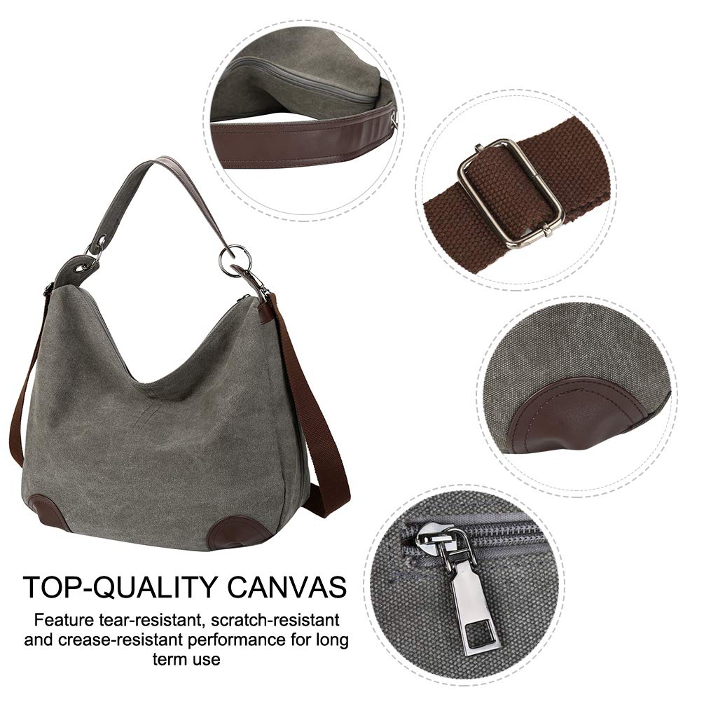 Vbiger Umhängetasche Damen Canvas Handtasche Schultertasche Hobo Bag