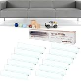 KHASIM Under Couch Blocker 12-Pack, 15.8" L x 3.2" H, Total 190" L | Clear, Adjustable Gap Bumper, Keeps Kids' & Pets' Toys F
