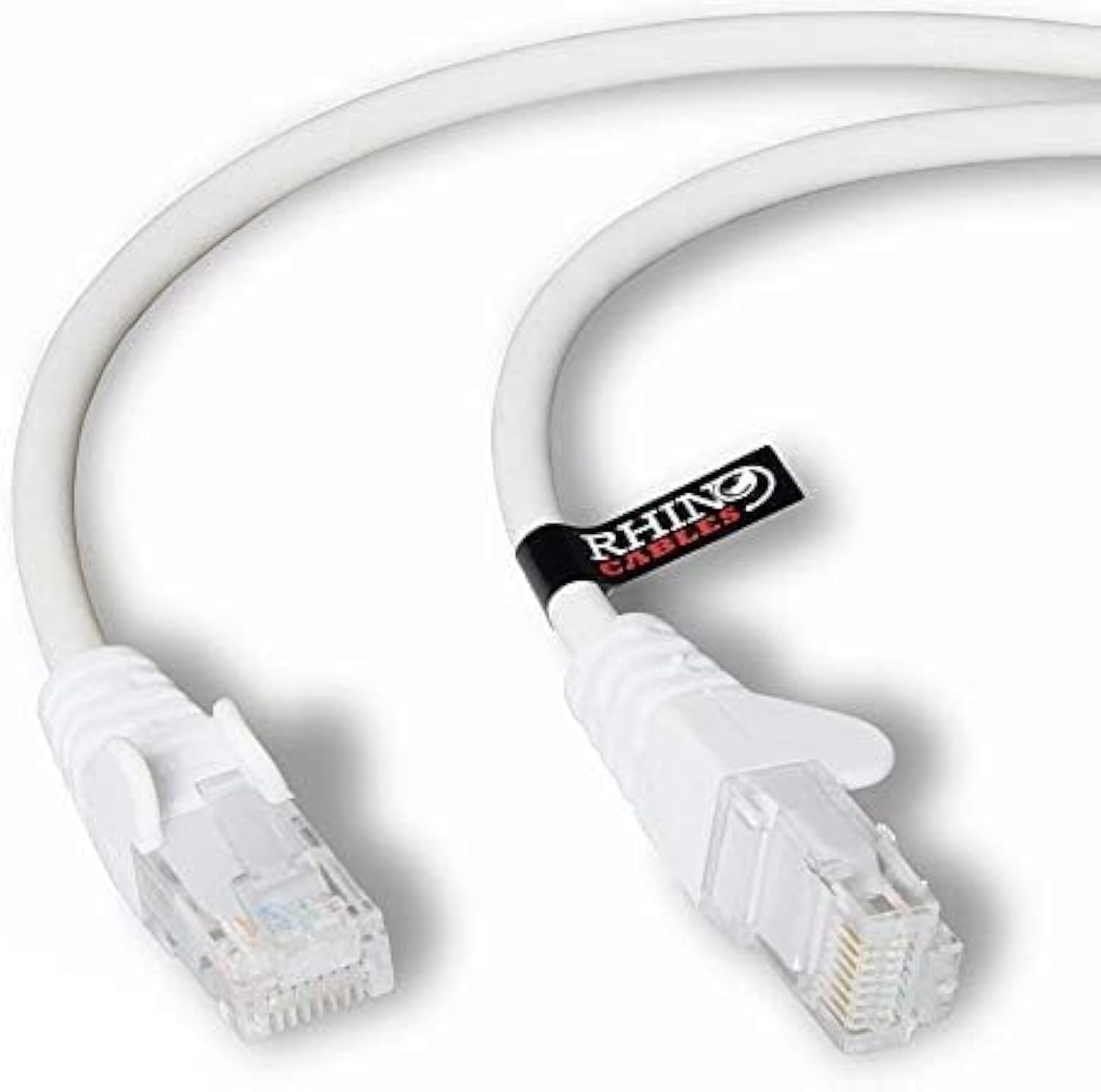 rhinocables CAT 6 High-Speed Gigabit Ethernet Cable - Patch Network Lead for LAN| Snagless UTP With LSZH Jacket | RJ45 Connector - Internet, Router, Modem, Smart TV, PC & More (5m, White, Pack of 1)