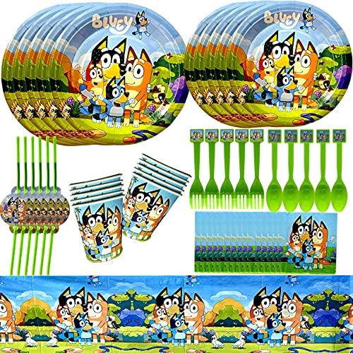 Bluey Party Supplies, Bluey and Bingo Flatware, Plates, Paper cups