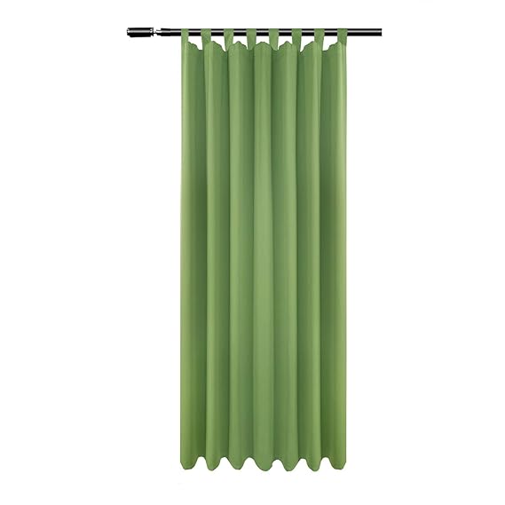 EUGAD 0288BCL, schwere Verdunkelungsvorhang Gardinen Blickdicht mit Schlaufen kurz, Grün 175x135 cm (HxB), Vorhang Thermo Sch
