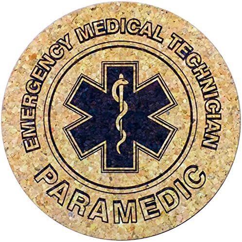 XL Coasters EMT Paramedic (6 Inch, Set of 2) – Oversized cork absorbent drink coasters