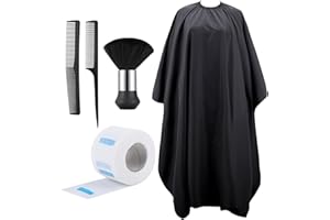 Segbeauty Barber Capes for Hairstylist, 55 x 63in Professional Hair Cutting Barbers Cape with Neck Adjustable, Black Hair Capes with Neck Straps Neck Duster Brush, Salon Cape for Hair Cutting