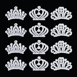 12Pcs Metal Rhinestone Mini tiaras and crowns for little girls Comb Tiara Hair Clips For Princess Party Supplies,Princess Flower Girl Wedding Party Favor Hair Jewelry