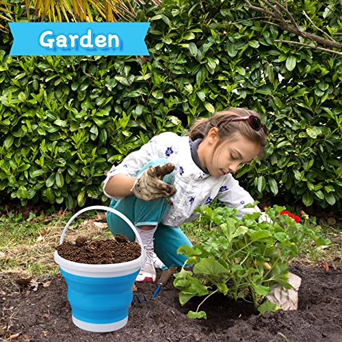 Silicone Beach Foldable Buckets Toys, 3L Jumbo Sand Pails Bucket Set