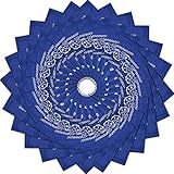 24 Pack Lightweight Cotton Handkerchiefs Square Bandanas Napkins,Blue