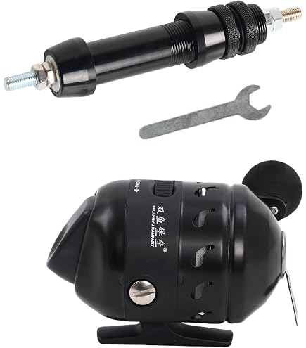 bow fishing reel mount POEARCUS Seat Mount,Rod Attachment,Shoot Through Bowfishing Kit for Compound Recurve Bow Hunting (Black Set) Daiwa 19 Black Widow Composite Housing Strong Color:Stealth DCE