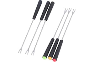 6 Pcs Stainless Steel Fondue Forks, Long Forks Cheese Fondue Forks for Chocolate Fountain Cheese Fondue Roast Marshmallows