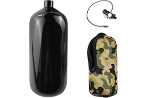 Orctac 98ci Carbon Fiber pcp air Tank,Black Coating Carbon Fiber Paintball Tank,hpa Tank pcp Tank 4500 psi System Dual Gauge Valve Black or Camouflage Color Zip Up Cover