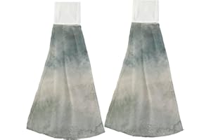 Sage Green Kitchen Hand Towels 2 Pcs Kitchen Decor Hand Towels with Hook Loop with Hanging Loop Soft Absorbent Microfiber Tie