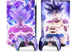Toxxos PS5 Skin Disc Edition Anime Console and Controller Vinyl Cover Skins Wraps for PlayStation 5 Disc Version CD-ROM Version Purple