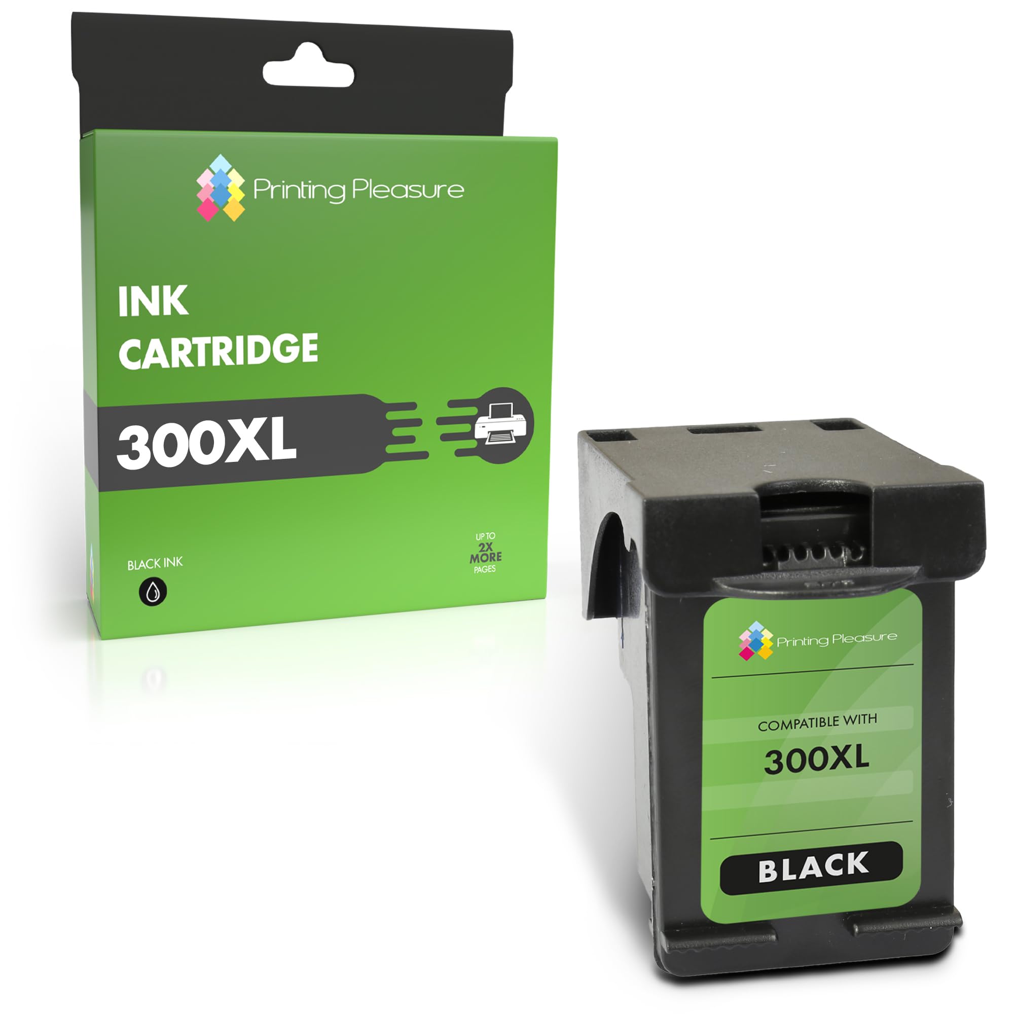 Printing Pleasure XL Remanufactured Ink Cartridge Replacement for 300XL for Deskjet D1660 D2530 D2545 D2560 D2660 D5560 F2420 F2480 F4210 F4280 F4580 Photosmart C4780 C4680 - Black, High Capacity