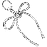 Ymapinc Silver Rhinestone Bow Keychain for Women – Elegant Bowknot Purse Charm, Y2K Bag Accessories, Cute Bow Key Ring for Handbags, Gifts