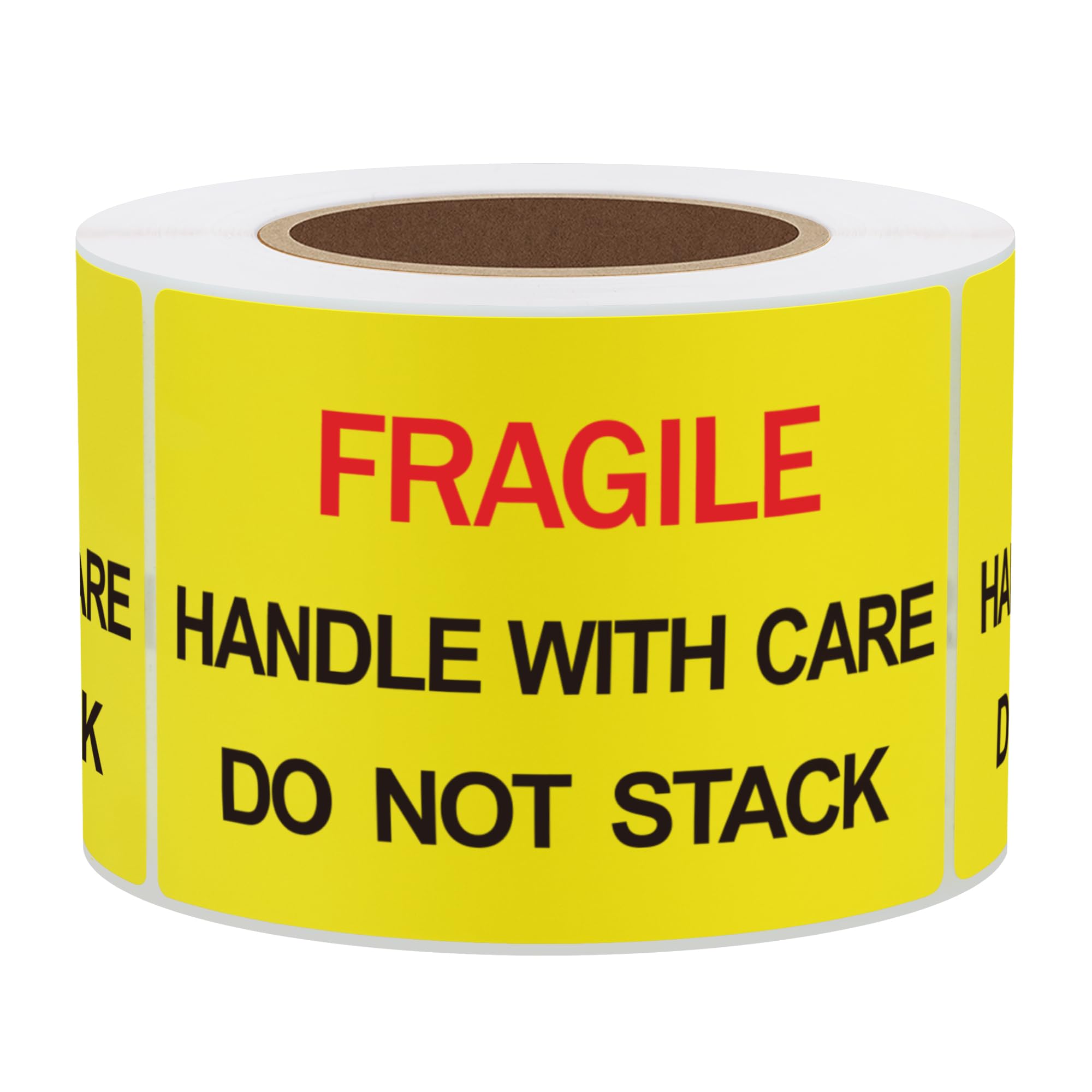 Hylabelest Fragile Handle with Care Do Not Stack Pallet Labels 2x3 inch Yellow 300 Labels Per Roll (Type 1)