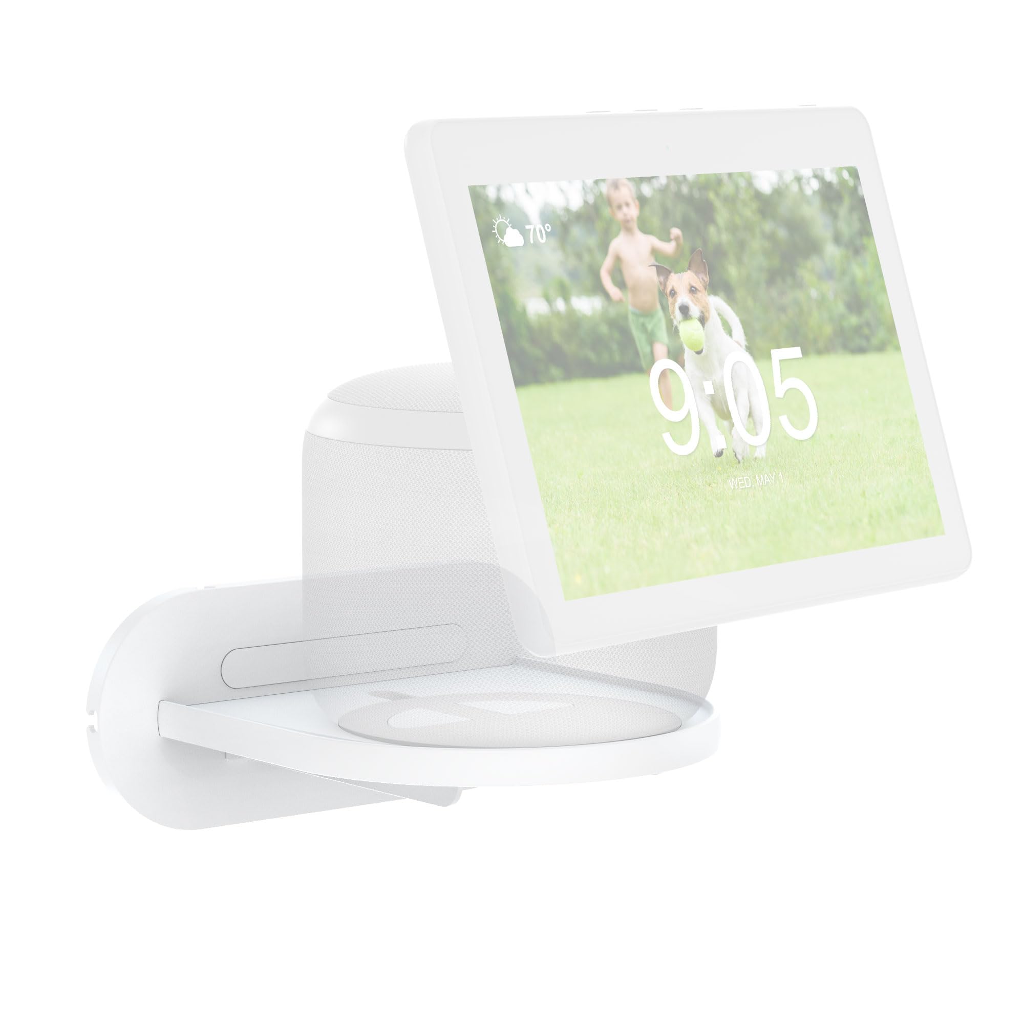 PlusAcc Wall Mount for HomePod & Show 10 - Holder Stand for 3rd Gen with Cable Management (White)
