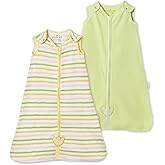 NINTARABABY 0.5 TOG Sleep Sack - Premium Organic Cotton, Lightweight Wearable Blanket for Newborns, Infants & Toddlers (0-24 Months), Unisex Baby Sleeping Bag, Gifts for Babies, Pack of 2.