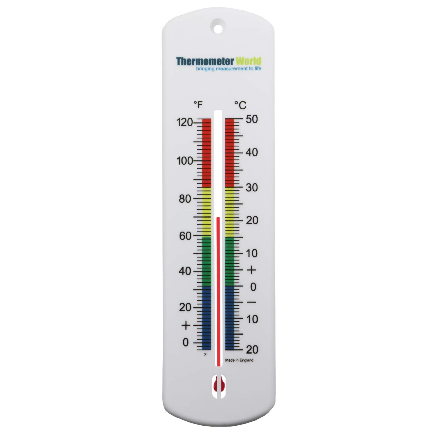Large 240mm Outdoor Thermometer for Garden - Can be Used as a Greenhouse Thermometer or Home Office Room Indoor Wall Outside (Multi-Colour)