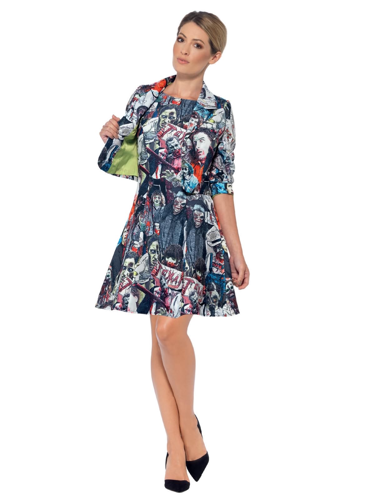Smiffys Zombie Suit, Multi-Coloured with Dress & Jacket, Stand Out Suits Fancy Dress, Zombie Dress Up Costumes