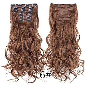 Amazon Com Full Head Temperature Fiber Curly Synthetic 16 Clips