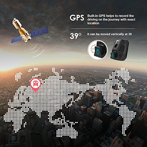 Car Dash Cam, AZDOME DVR Dashboard Hidden Camera Recorder 2.31" LCD Full HD 1440P 150° Wide Angle,Loop Recording,G-Sensor,Parking Monitor,Motion Detection with GPS
