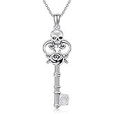 YAFEINI Key Necklace 925 Sterling Silver Retro Vintage Key Jewelry Gifts for Women Girls