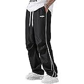FEAPHY Men's Sweatpants Y2k Baggy Track Pants Drawstring Casual Parachute Pants Trousers Streetwear