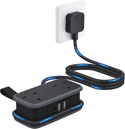 NTONPOWER Travel Extension Lead with USB Ports 1.2M Cruise Essentials 2 AC USB C