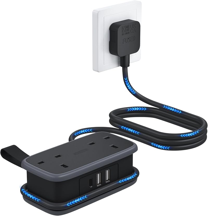 NTONPOWER Travel Extension Lead with USB Ports 1.2M Cruise Essentials 2 AC USB C