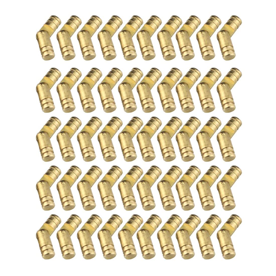 Zimjoy 50Pcs Barrel Hinges, Invisible Hinges Brass Tone, Concealed Hinges,Hidden Cylindrical Barrel Hinge Hidden Hinge Jewelry Box DIY Replacement Hand Craft for Small Box Furniture Hardware 5x25mm
