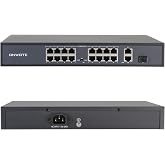 ONWOTE 16 Ports Ethernet PoE Switch @300W, 16x 10/100M PoE Ports | 2x Uplink Gigabit 1000M RJ45 Ports, 1x SFP Slot, Add-on Unmanaged Network Ethernet Injector to NVR PoE Security Camera System