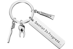 CENWA Future Dentist Gift Dental Hygienist Gift Dental Keychain Dentist in Progress Keychain Graduation Gift for DH Assistant
