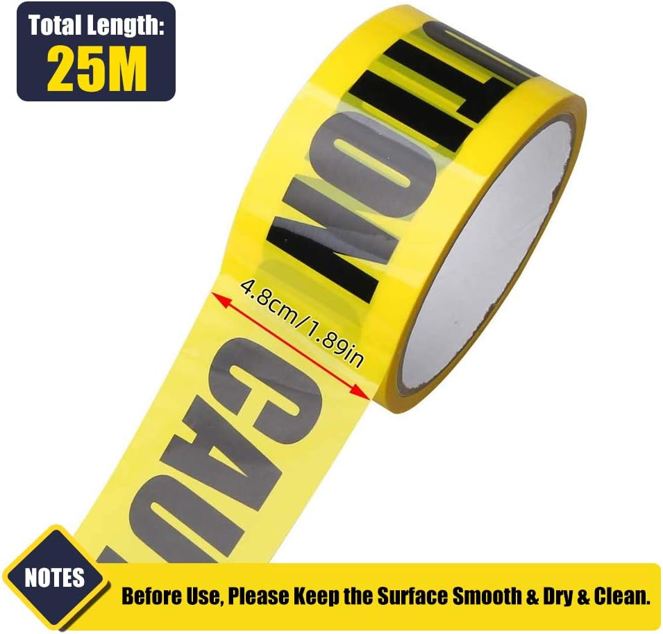ZAWTR Warning Tape, Yellow Caution Tape Roll Safety Floor Tapes - Image 3