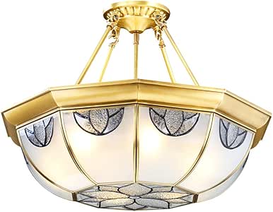Zxj Lámpara de Techo Estilo Europeo Bronce Soldadura LED Metal Latón