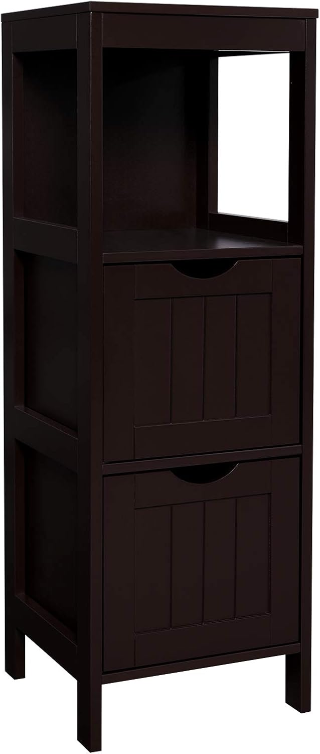 vasagle storage cabinet on Furniture Multifunctional Corner Unit 2 Drawers Brown Ubbc42br Bathroom Storage Organizer Rack Stand Vasagle Floor Cabinet Home Kitchen